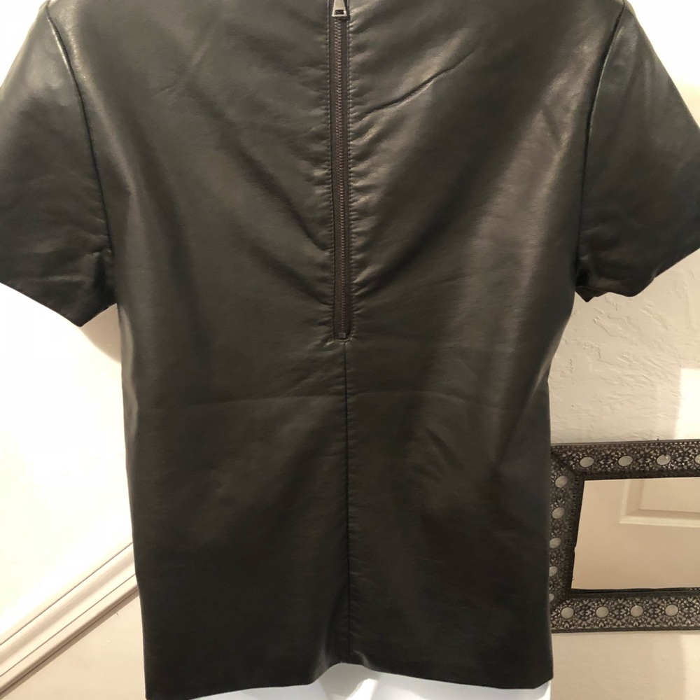 Express Black Faux Leather Top - Picture 3 of 5